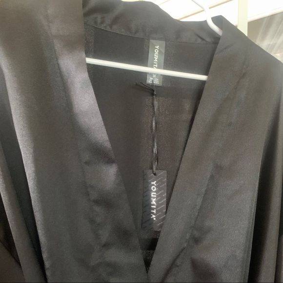 Sexy 2-Pc Robe + Slip (Nightie / Negligee) Set. Black Women's Plus Size 3X NWT - Picture 5 of 7